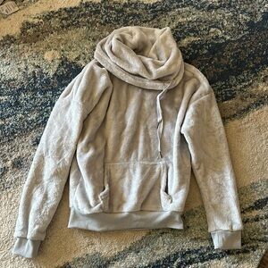 Hippie Rose Silver Soft Velvet Hoodie in XS